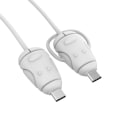 Miniatyrbilde 1 av 10: Kabelbeskytter Lader Kabel Beskyttelsesdeksel HVIT TYPE TIL White TypeC to TypeC-TypeC to TypeC
