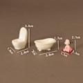 Miniatyrbillede 2 af 10: Dukkehus Mini Toilet Resin Toilet 3 3 3