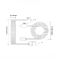 Miniatyrbillede 2 af 10: Mekanisk Tastatur Spiral Kabel USB Tastatur Kabel SORT black