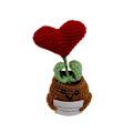 Miniatyrbild 1 av 10: Mini stickad växtdocka Rolig positiv potatis B B B