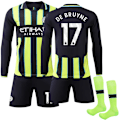 Miniatyrbilde 1 av 2: Manchester City Borte Fotballdrakt Barn Voksen 2024-2025 Nr. 17 De Bruyne 20