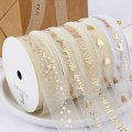 Miniatyrbilde 8 av 10: Gold Heart Sheer Ribbon Snøgarn Bånd G G G
