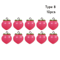 Miniatyrbillede 1 af 10: 10 stk Peach Flat Resin Charms Pendant Peach Charms Frugt 8