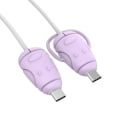 Miniatyrbilde 1 av 10: Kabelbeskytter Lader Kabel Beskyttelsesdeksel LILLA TYPE TIL Purple TypeC to TypeC-TypeC to TypeC