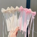 Miniatyrbilde 7 av 10: 2stk Sløyfebånd Hårklemme Dusk Streamer Hårnåler BLÅTT MESH blue mesh-mesh