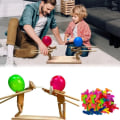 Miniatyrbilde 9 av 10: Ballong Bamboo Man Battle Wooden Bots Battle Game 3mm-100xBalloon