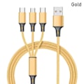 Pikkukuva 1 / 10: 3-in-1 nopea USB latauskaapeli Puhelinlaturi GOLD Gold