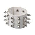 Miniatyrbillede 8 af 10: Pu læder nitterarmbånd sort armbånd HVID White