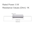 Miniatyrbillede 2 af 5: 1K Ohm modstand Metaloxidfilmmodstande 10 STK 10 STK 10pcs
