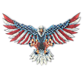 Pikkukuva 1 / 6: Bald Eagle Car Decals American Flag Pattern Car Decal -tarra