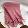 Miniatyrbillede 1 af 10: Vinter Cashmere Tørklæde Lange kvast Tørklæder ROSE RED Rose red