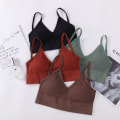 Miniatyrbillede 6 af 8: Thin Strapes Sports BH Gym BH Rygløs SORT black