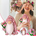 Pikkukuva 8 / 9: Kasvoton kääpiönukke pitelee Tulip Gnome GRAY Grey