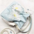 Miniatyrbillede 9 af 10: Broderet blomstersnørepose Slikopbevaringspose 3 3 3