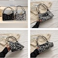 Miniatyrbillede 5 af 10: Sequin håndtaske Enkel skulder underarm taske SORT black
