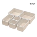 Miniatyrbillede 1 af 10: 6 Stk/Sæt Stof Opbevaringsboks Tøj Organisation Skuffe BEIGE beige