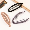 Miniatyrbillede 7 af 10: Fiskeformet Hårnål Hestehale Banan Hårklemme SORT MAT MAT Black Matte-Matte