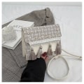 Miniatyrbilde 6 av 10: Etnisk stil dusker Vevd Veske Fritid Crossbody Bag SVART Black