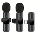 Miniatyrbillede 1 af 10: Trådløs Lavalier Mikrofon Mini Mic TYPEC 1TO2 TYPEC 1TO2 TypeC 1to2