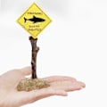 Miniatyrbilde 8 av 10: Akvariumdekorasjon Shark Advarselsskilt C C C