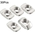 Miniatyrbilde 1 av 6: 30 stk Glide T-spormutter Halvrunde M8 M8