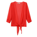 Pikkukuva 4 / 10: Puolihihainen sifonkihuivi Ohut lyhyt neuletakki RED XL red XL