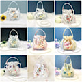 Miniatyrbilde 10 av 10: Brodert blomsterpose med snøring Godterioppbevaringspose 4 4 4