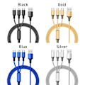 Pikkukuva 5 / 10: 3-in-1 nopea USB latauskaapeli Puhelinlaturi GOLD Gold