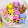 Miniatyrbillede 6 af 10: 8 Stk Farverig Rose Bjørn Flatback Stone Petal Butterfly Bjørn KAFFE coffee