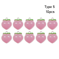 Miniatyrbillede 1 af 10: 10 stk Peach Flat Resin Charms Pendant Peach Charms Frugt 5