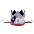 Miniatyrbillede 4 af 10: 1. fødselsdag Crown Space Tema Fødselsdagshat STIL 4 STIL 4 style 4
