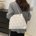 Miniatyrbilde 3 av 10: Rutet vattert skulderveske Kjede Crossbody Bag KHAKI khaki