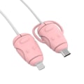 Miniatyrbilde 1 av 10: Kabelbeskytter Lader Kabelbeskyttelsesdeksel ROSA TYPE TIL Pink TypeC to iOS-TypeC to iOS
