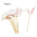 Pikkukuva 1 / 7: 10 kpl Easter Bunny Ears Cupcake Toppers 1 1 1