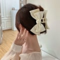 Miniatyrbild 5 av 10: Bowknot Hair Claw Bow Hårklämmor VIT white