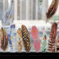 Pikkukuva 8 / 8: Kauniit höyhentarrat Glitter Feather -tarra KELTAINEN yellow