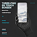 Miniatyrbillede 9 af 10: Cykelhandsker Touchscreen vante SORT M Black M