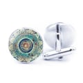 Miniatyrbild 10 av 10: Mandala Manschettknappar Manschettknappar för män 9 9 9
