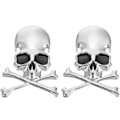 Pikkukuva 1 / 6: 2kpl Skull Crossbone Emblem Tarrat Skull Skeleton Auton tunnus