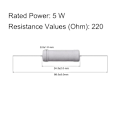 Miniatyrbillede 2 af 5: 220 ohm modstand 5W 5% tolerance 10 STK 10 STK 10pcs