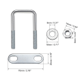 Miniatyrbillede 3 af 4: Firkantede U-bolte Rammeplade runde skiver M8X40X100mm