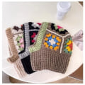 Miniatyrbild 6 av 9: Handgjorda Virkade Mössor Stickad Pullover Mössa KAFFE Coffee