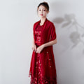 Pikkukuva 8 / 10: Lace Shawl Wedding Cape WINE RED Wine red