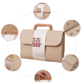 Miniatyrbillede 2 af 10: Filt mulepose Bryllupshåndtaske BEIGE M beige M