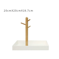 Miniatyrbillede 1 af 10: Trægren Opbevaringsbakke Nøgleophæng HVID KVADRAT FIRKANT White Square-Square