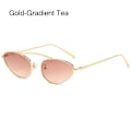Miniatyrbillede 1 af 10: Cat Eye Solbriller Oval Solbriller GULD-GRADIENT TEA Gold-Gradient Tea