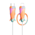 Miniatyrbilde 1 av 10: Kabelbeskytter Lader Kabelbeskyttelsesdeksel Orange&Purple&Green L/C to C-L/C to C