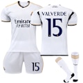 Miniatyrbillede 1 af 2: 2023-2024 Real Madrid Hjemmefodboldtrøje til Børn Nr. 15 Valverde 26
