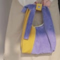 Miniatyrbilde 1 av 10: Corduroy Håndveske Mote Skulderveske GUL LILLA GUL Yellow Purple