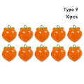 Miniatyrbillede 1 af 10: 10 stk Peach Flat Resin Charms Pendant Peach Charms Frugt 9